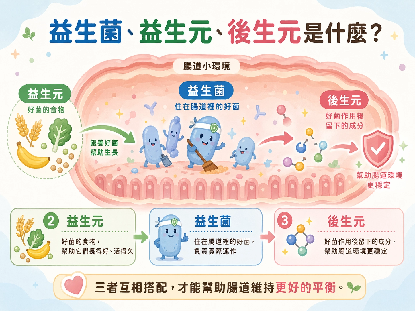 益生菌 VS.益生元 VS. 後生元