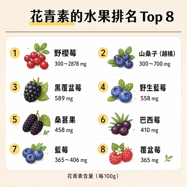 花青素的水果排名Top 8